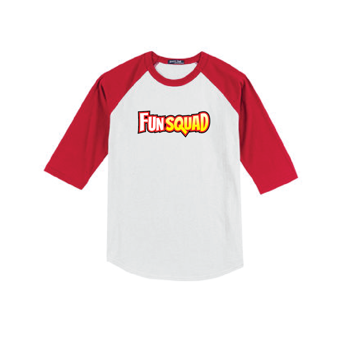 FunSquadMerch T Shirt Raglan Fun Squad Red Red YSM